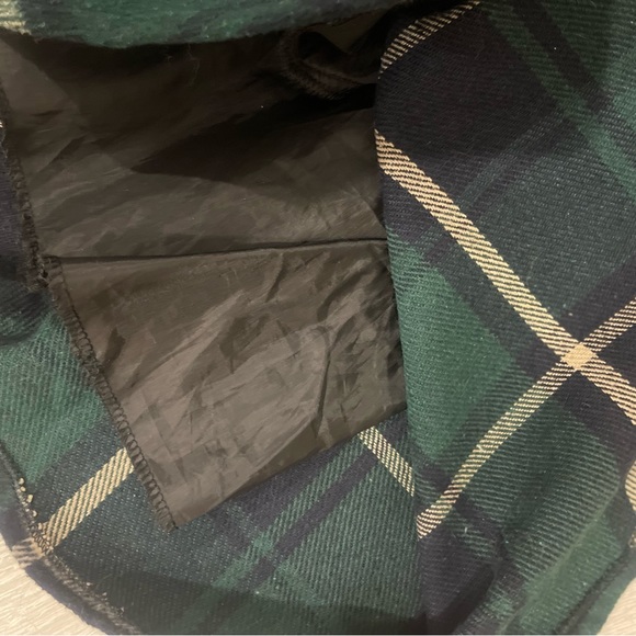 WOOL GREEN PLAID SKIRT WITH LINING - Picture 3 of 3